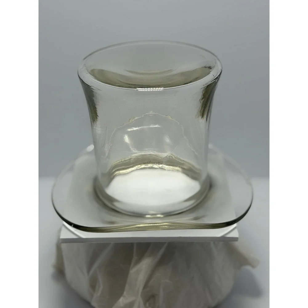 Glass Top Hat Figurine Vase Clear Decorative Collectible Art Glass